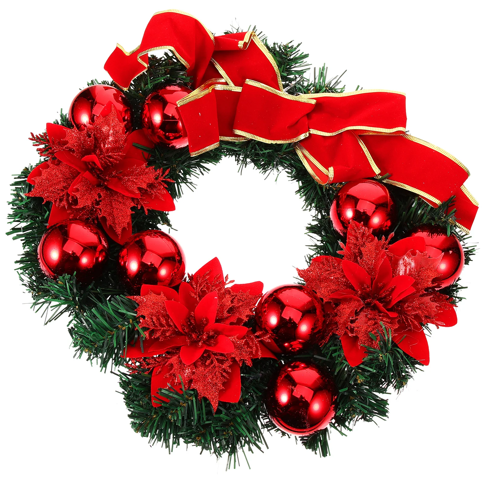 

1Pcs Christmas Hanging Garland Simulation Wreath Decorative Xmas Adornment Hanging Ornament for Christmas Party Home Garden