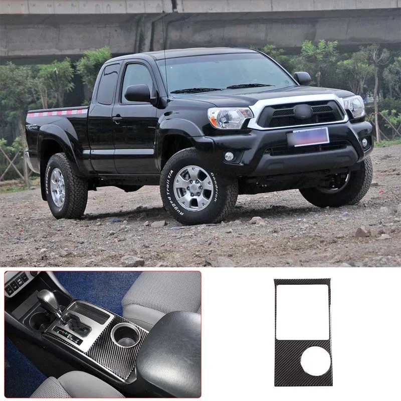 

For Toyota Tacoma 2011-2015 soft carbon fiber central control gear large panel sticker car interior modification accessories