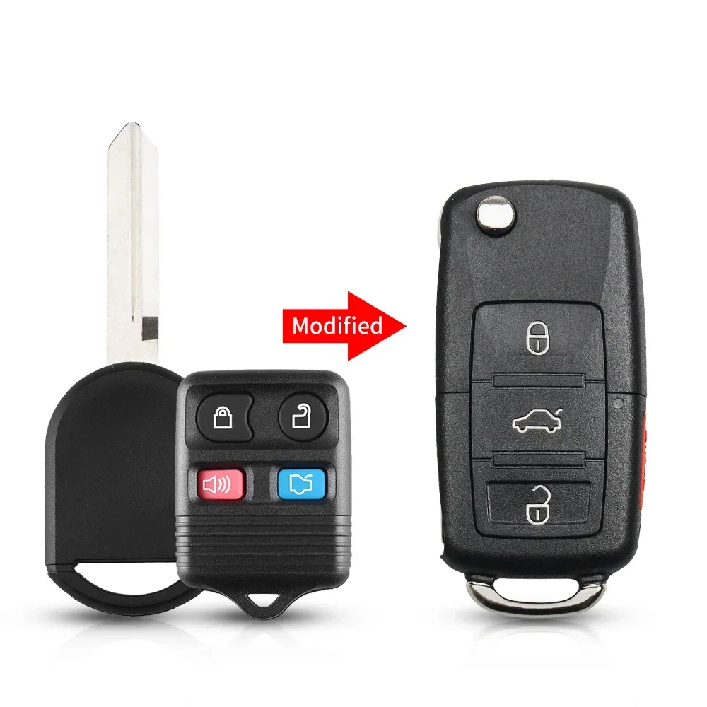 Dandkey CWTWB1U331 CWTWB1U345 For Ford F250 F350 Escape Exursion 3+1 4 Buttons Modified Flip Car Remote Key 315MHZ ID63 Chip