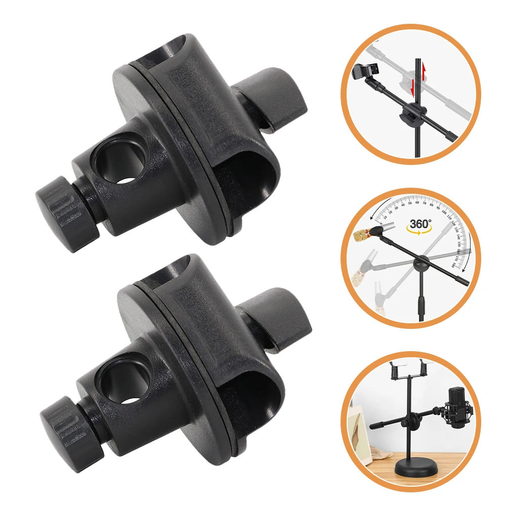 2pcs Microphone Arm Universal Mic Clips Adjustable Tripod Accessory Durable ABS Material Compact Size Lightweight