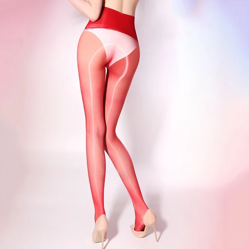 Women Shiny Oil Sexy Ultra-thin Aurora Series Seamless Tights Stocking Clubwear Transparent Summer Pantyhose Lingerie