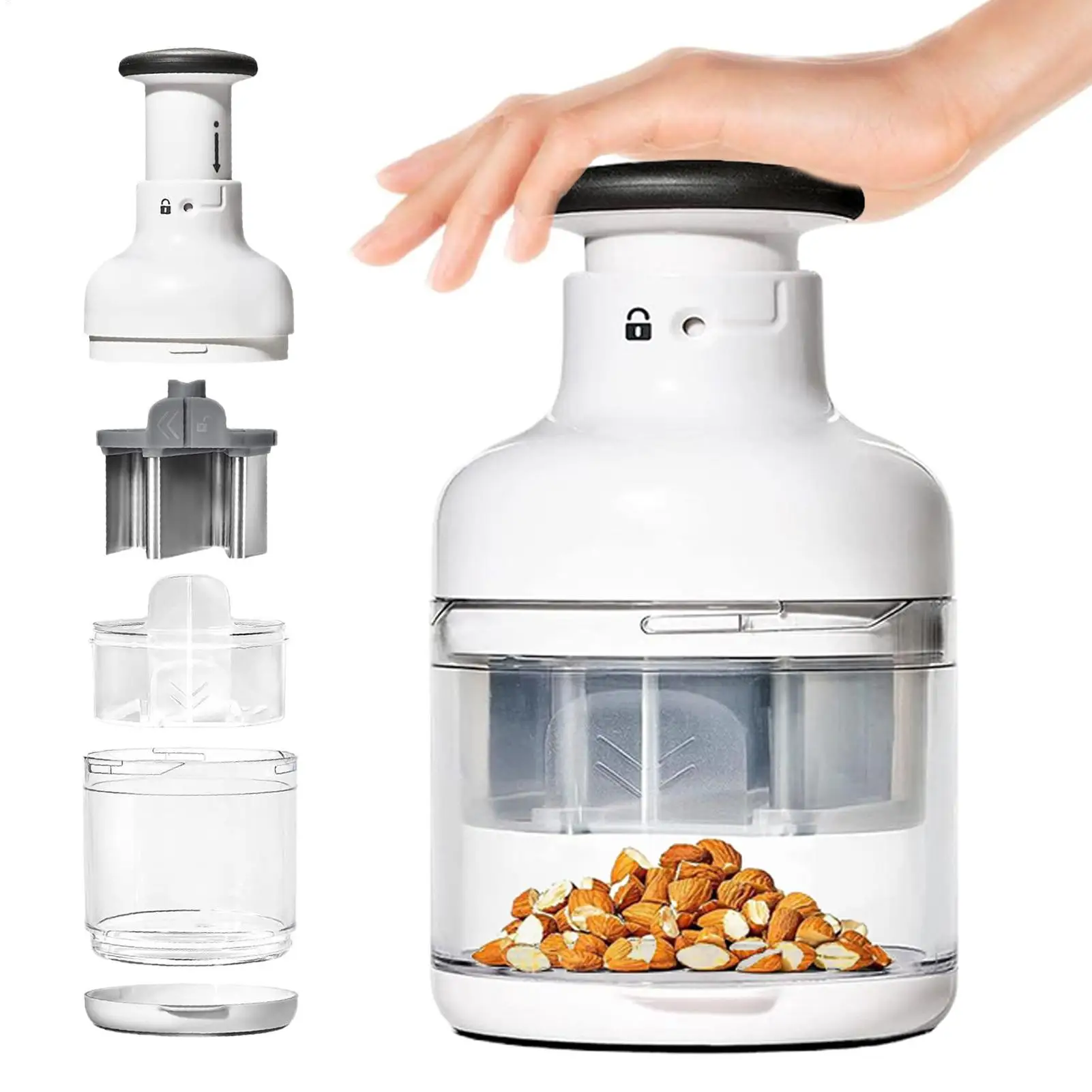 

Vegetable Chopper Manual Non Slip Handle Kitchen Veggie Chopping Cutting Tool for Cabbage Carrots Cucumber Zucchini Picnic