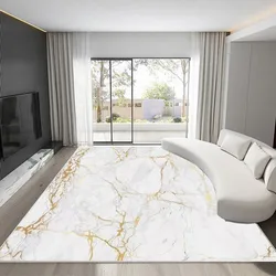 Nordic Marble Style Carpet for Living Room Luxury Gold Home Decor Rug for Bedroom Ins Washable Washroom Floor Mat Ковер Tapis 러그