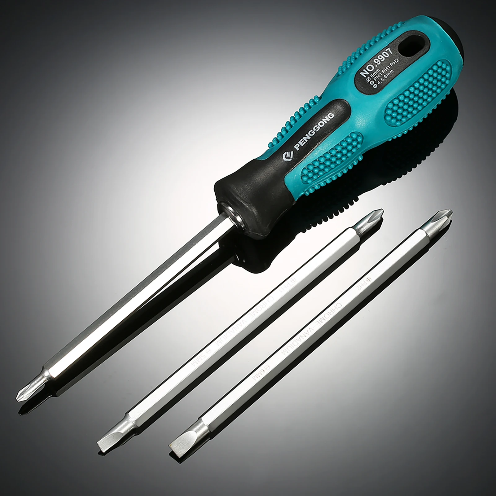4pcs Multi-functional Insulated Screwdrivers Set with Magnetic Two-Way Slotted & Phillips Bits Electrical Work Repair Tools