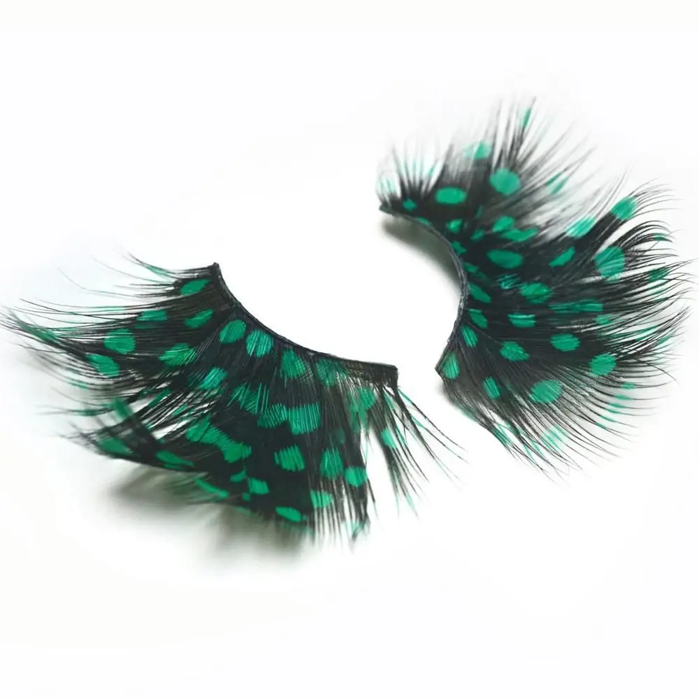Women Beauty Eyelash Exaggerate Creativity Spot Feather Fake eyelashes Bushy