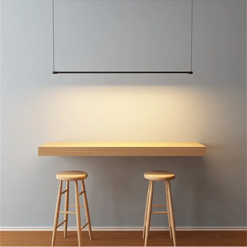 nordic dimmable linear led pendant lamp lustre preto elegante mesa de cozinha iluminacao de sala de jantar 01