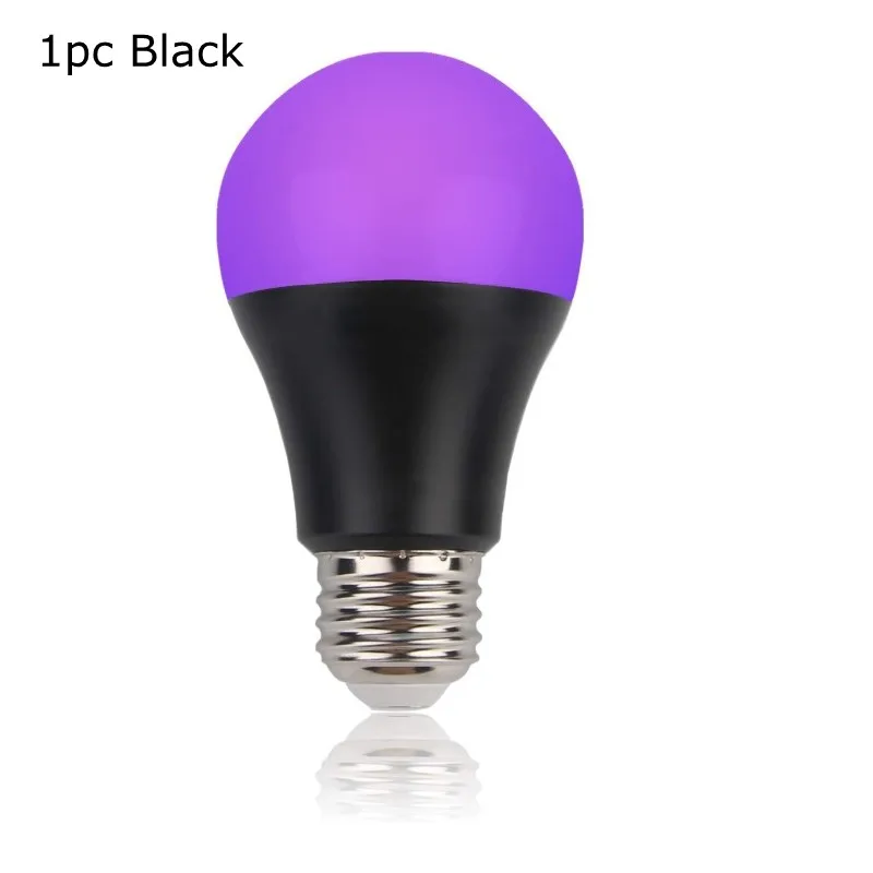 Zwarte Gloeilampen 9W LED UV Blacklight 395-400nm voor Blacklight Glow in The Dark Body Paint Fluorescerende poster Neon Glow Lamp