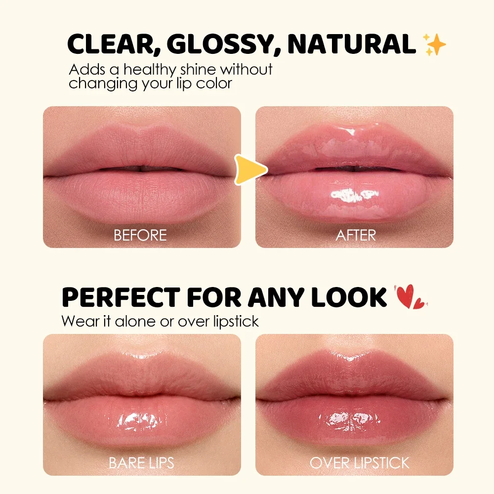 Novel Banana Shaped Lip Gloss Oil, Watery Smooth Texture, Relieve Chapped Peeling Lips, mini Portable for Outdoor Touch-Up