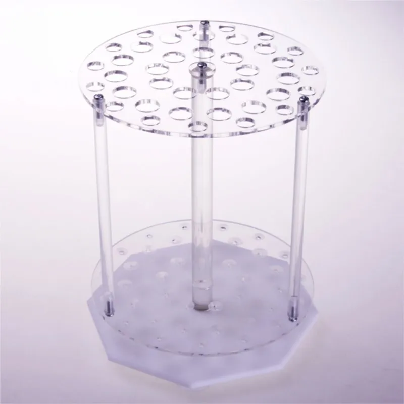 1pc lab organic glass round rotating 39 holes pipette rack tube PMMA holder tranfer pipette stand support