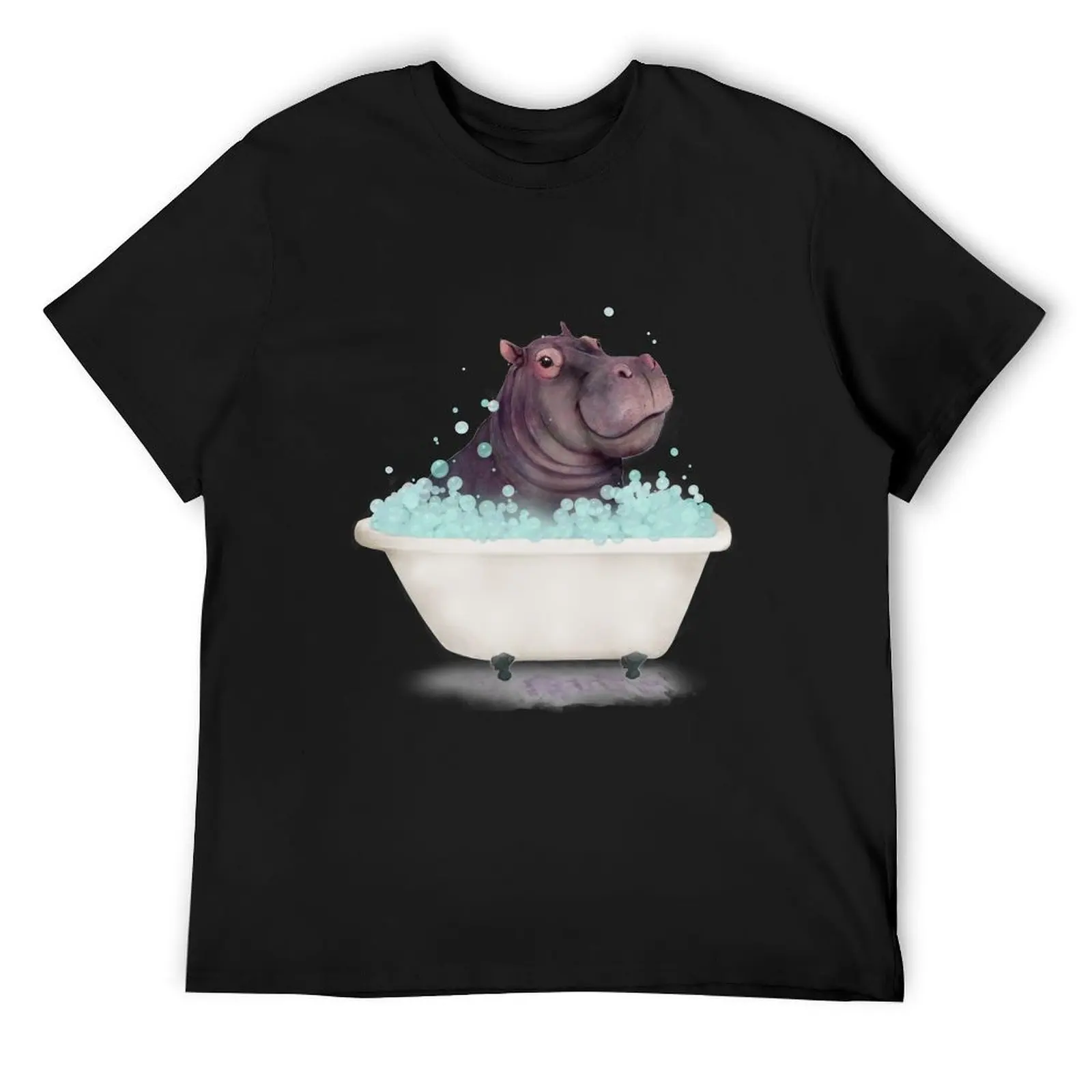 

Hippo in the Bathtub T-Shirt topping Funny t-shirts anime stuff quick drying t shirt men