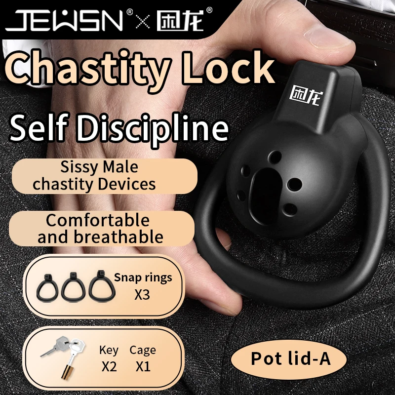 

JEUSN Male Penis Chastity Cage Set Small Bird Chastity Cage Belt With Padlock Cock Ring Penis Lock Bondage Slave Man Sex Toy Gay