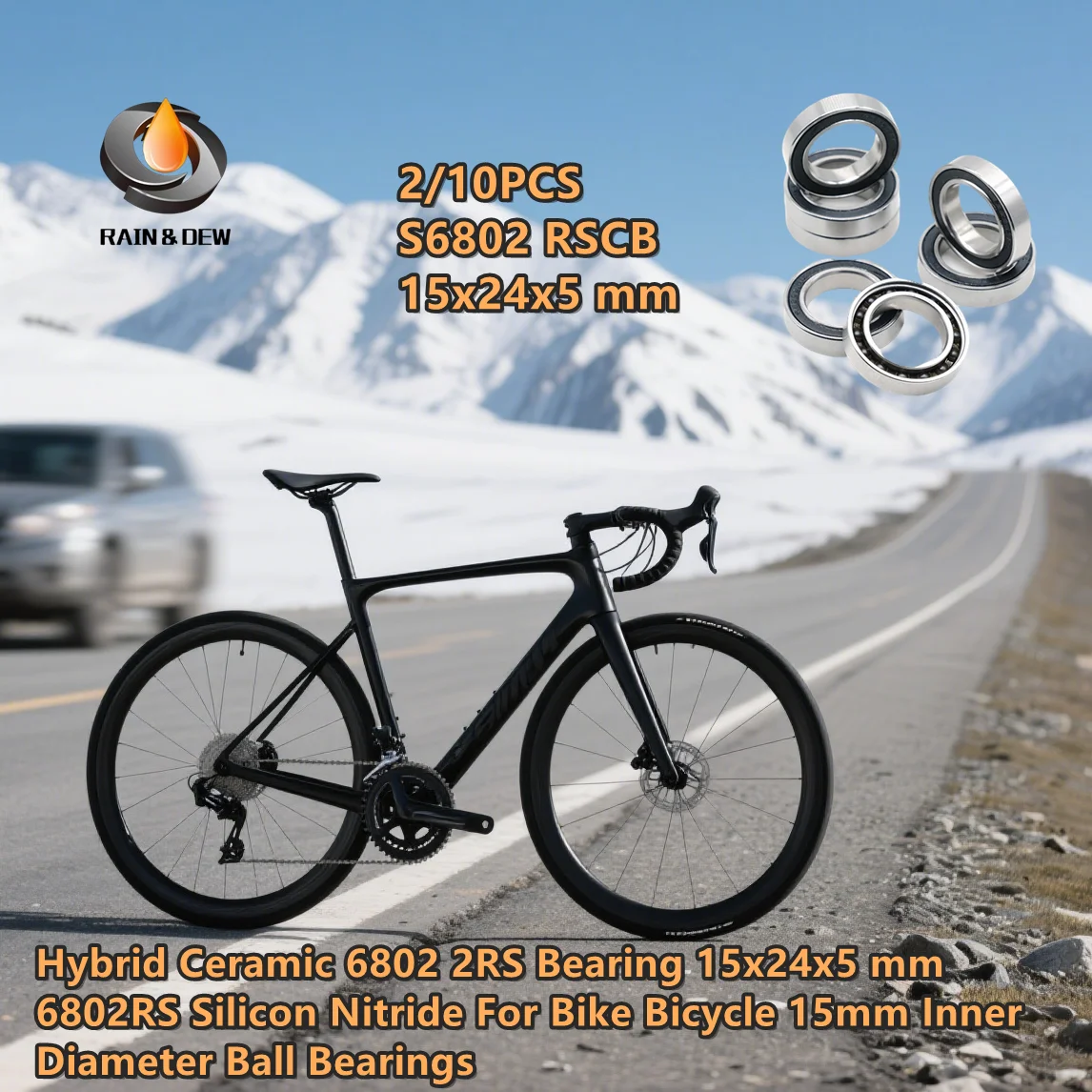 

2/10 шт. гибридный керамический 6802 2RS подшипник 15x24x5 мм 6802RS нитрид кремния для велосипеда шарикоподшипники внутреннего диаметра 15 мм