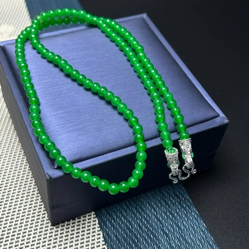 High Ice Quartzite Jade Exquisite and Versatile Necklace, Fashion Temperament Mother Chain
