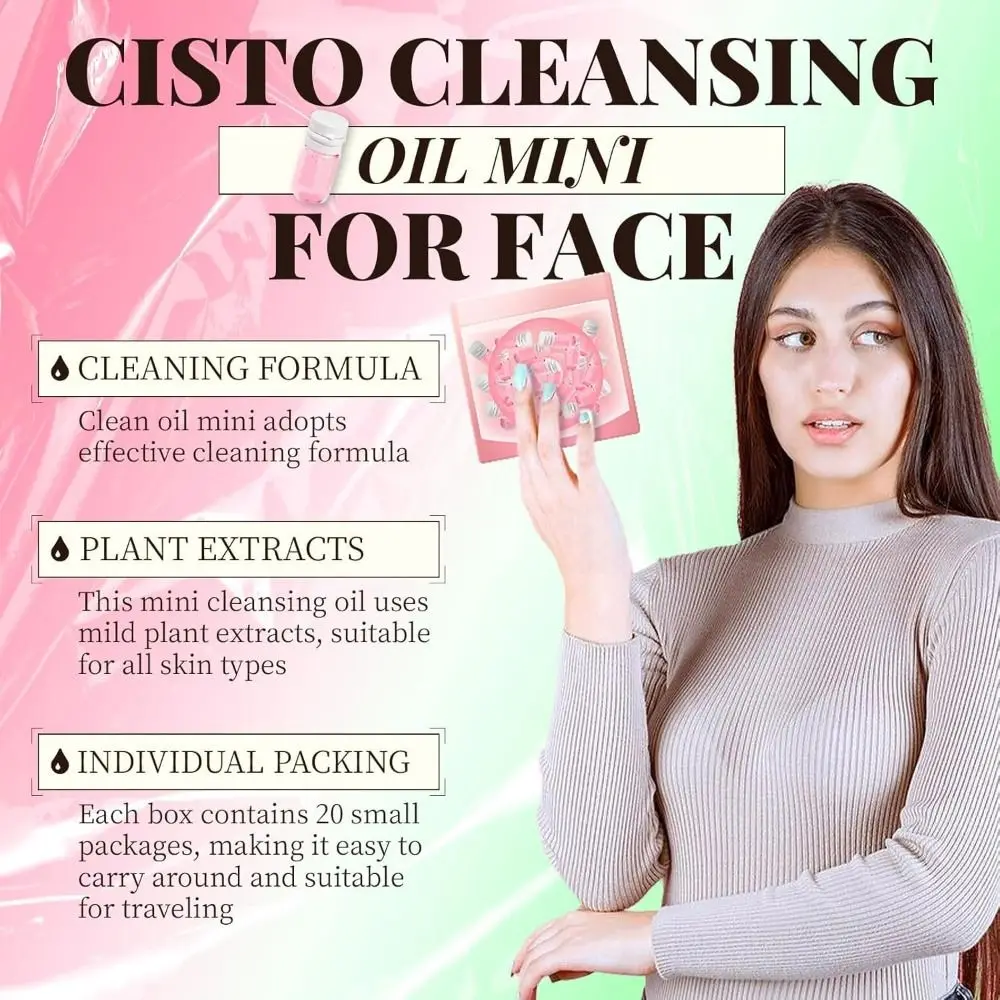 Softening Soothing Cleansing Oil Deep Cleansing Gentle Makeup Remover Oil Portable Non-Greasy Formula Makeup Remover Capsules