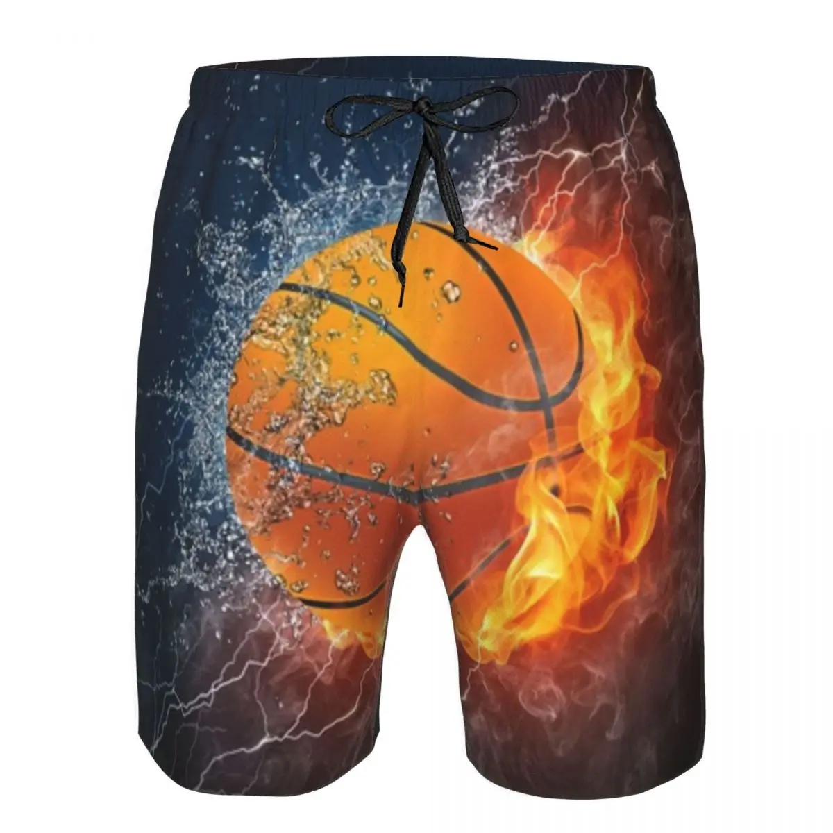 Баскетбольный мяч на огненном и воде, мужской купальник, плавки-боксеры, пляжные быстросохнущие шорты для плавания