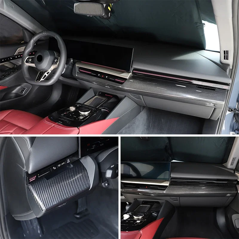 

metyoucar For BMW 5 Series G60 2024-2025 Real Carbon Fiber Car Dashboard Panel Decorative Cover Interior Car Accessories LHD