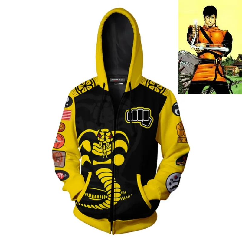 Cosgogo cosplay karate criança val armorr zip hoodie masculino e feminino casual camisola esportiva digital impresso 3d hoodie novo