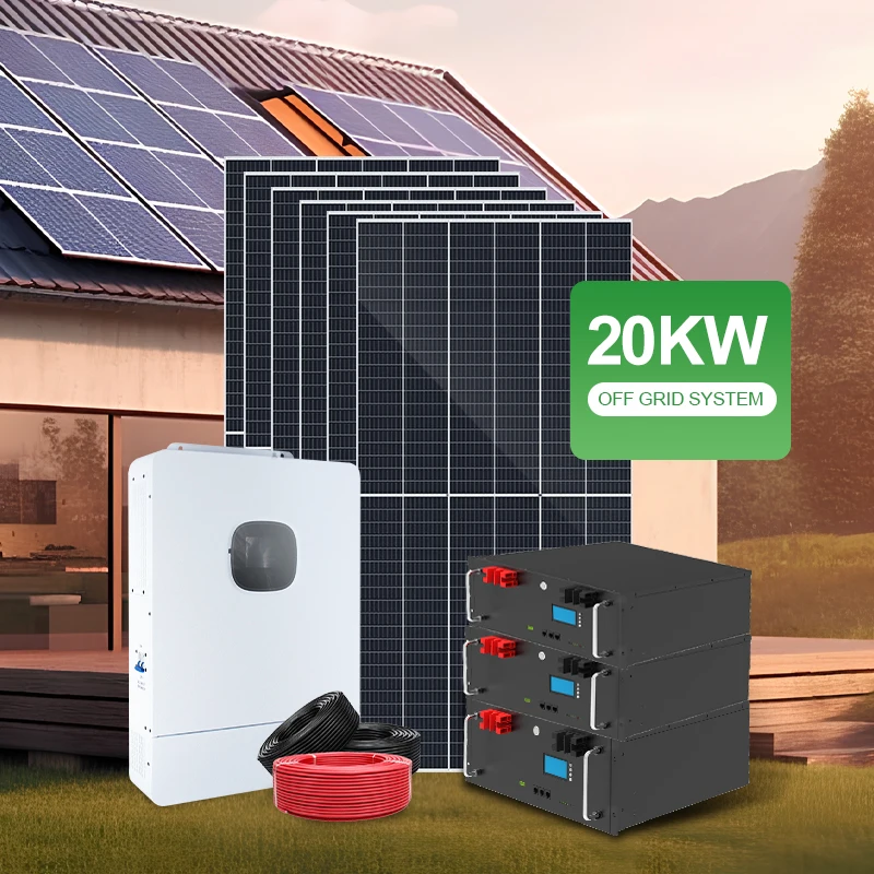 30KW Complete Home Solar Energy System 15KW Small Off-Grid  System Solar Panel   Inverter Lithium Battery Roof-Mounted Lighting