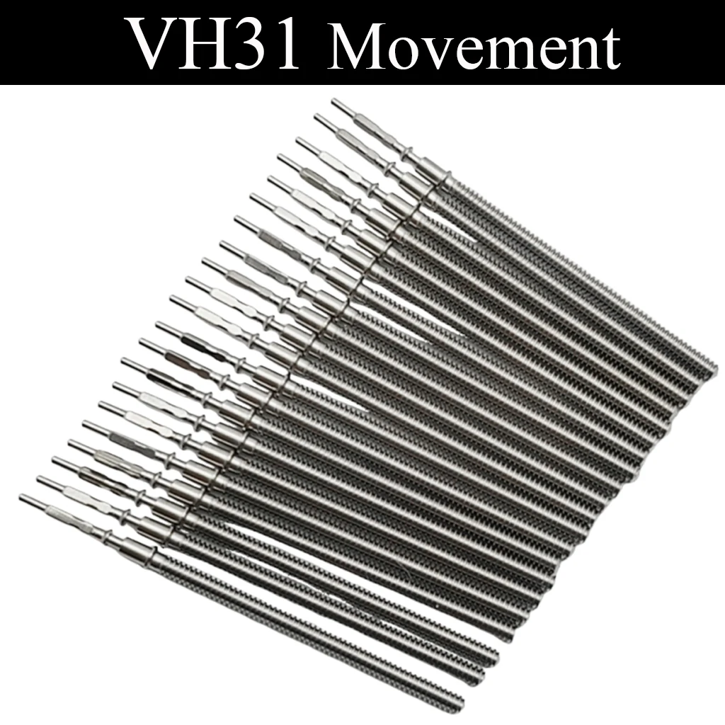 VH31 Metal Watch Winding Stem Replacement Steel Movement Kit Stem Fit VH31 Movement Crown Stem