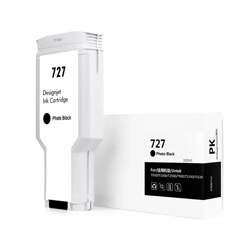 Cartucho de pigmento remanufaturado para impressora, jato de tinta t920 t930 t1500 t2500 t2530 t3501 super cor 727 300mlink