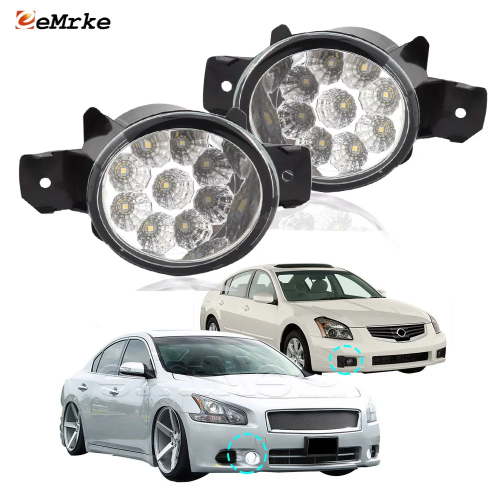 

Led Fog Lights Assembly for Nissan Maxima VI A34 VII A35 DRL Car PTF Daytime Running Light Fog Lamp Accessory - Left and Right