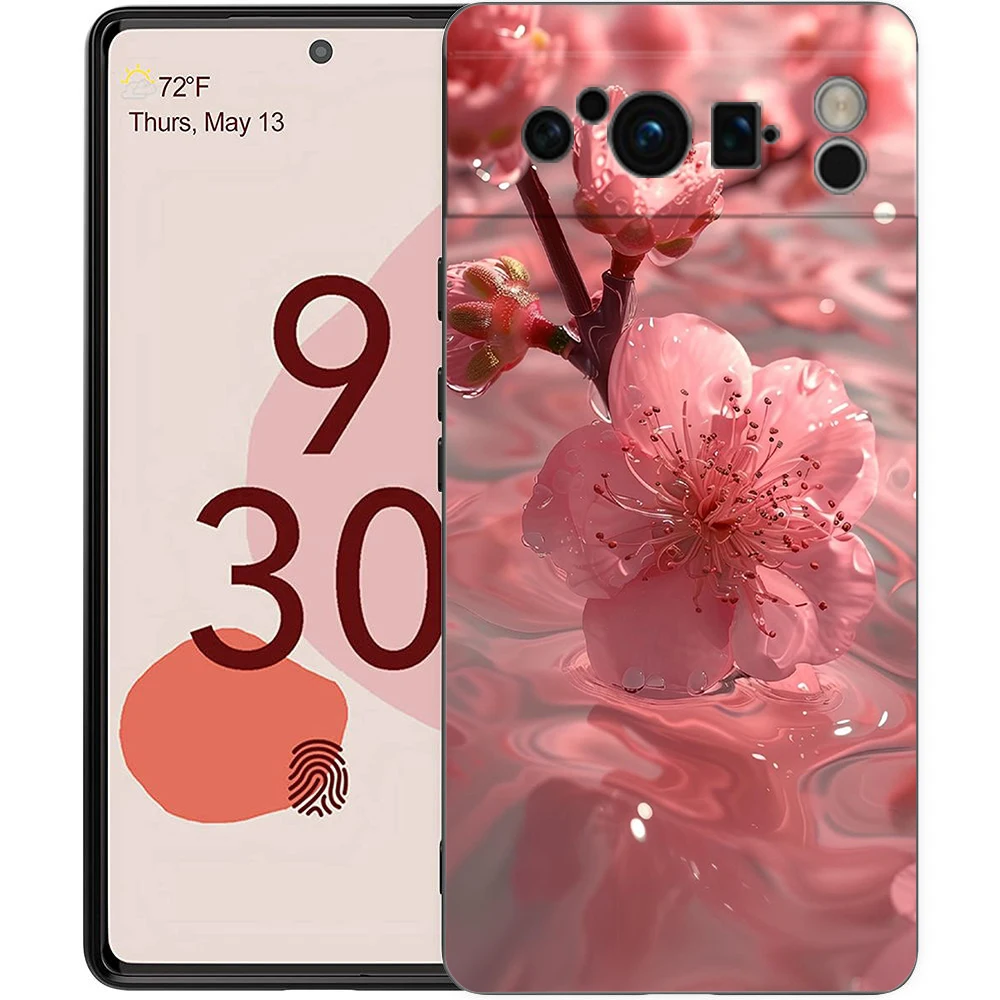 Pink Spring Cherry Blossoms Phone Case Cover for Google Pixel 8 7 6 7A 6A Pro 5G Shockproof Silicon Soft 9 Pro XL 8 Pro 5G Shell