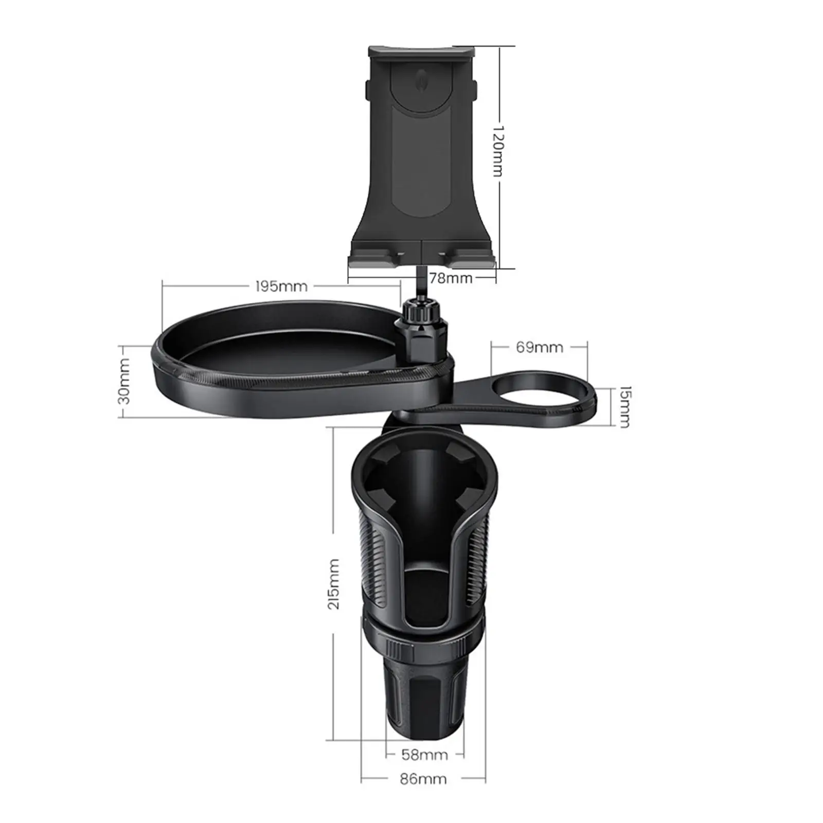 

Universal Car Phone Holder Multipurpose Road Trip Essentials Drink Holder Extender for Mugs Drink Keys Bottle Coffee Cups