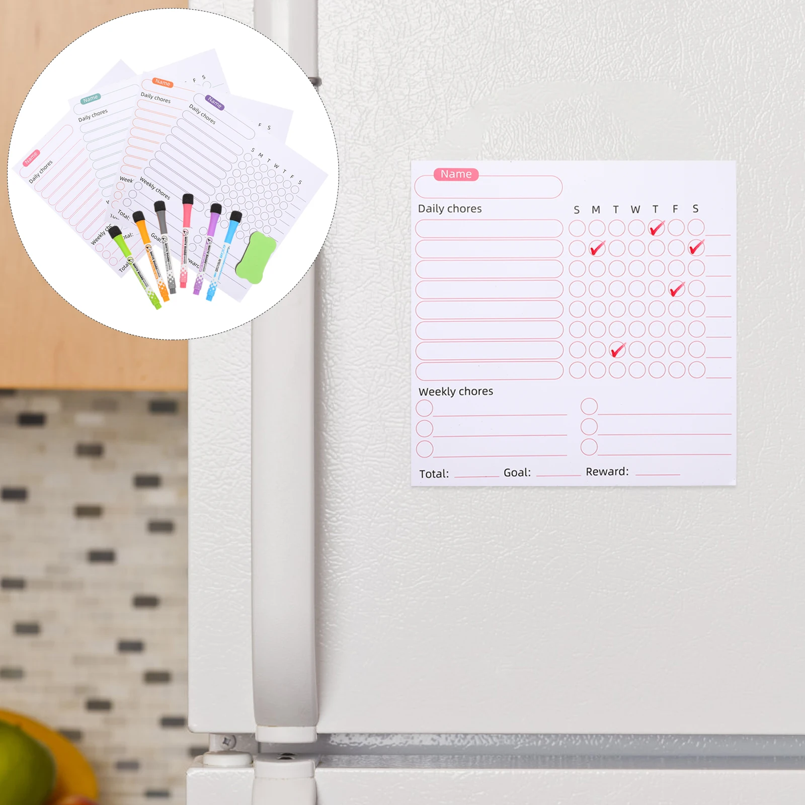 

Magnetic Calendar Message Board Schedule Stickers Fridge Erasable Planner Refrigerator for Pe