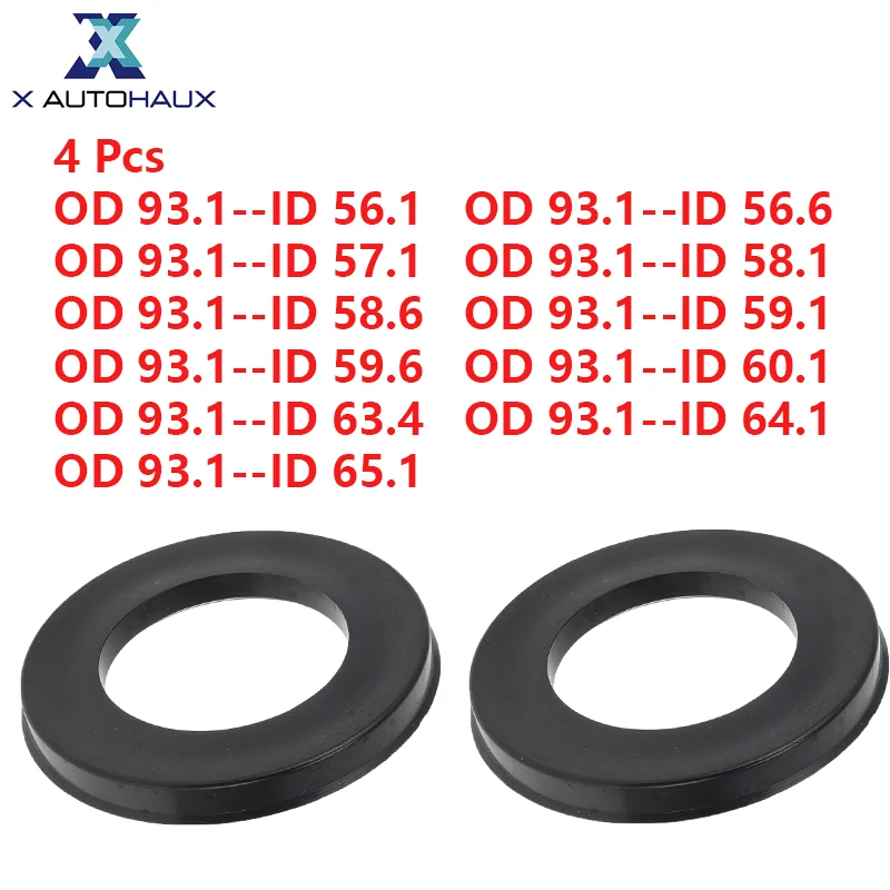 

UXCELL 93.1mm to 56.1-65.1mm Car Wheel Hub Centric Rings Black Polycarbonate Wheels Center Shaft Shock Absorbing Hubrings 4 Pcs