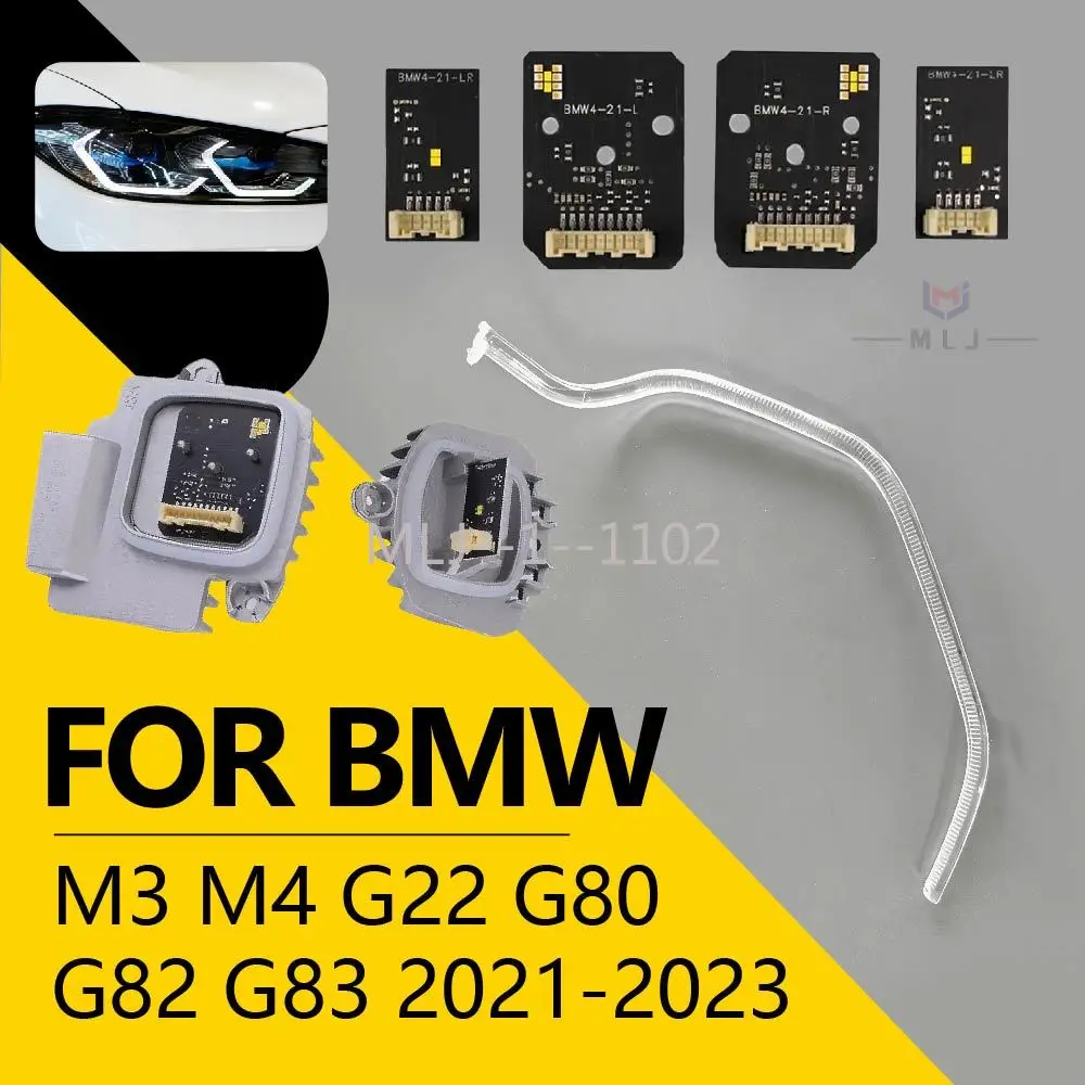 

FOR 2021-2023 BMW M3 M4 G22 G80 G82 G83 Set of LED Daytime Running Light Chips Headlight Modules Angel Eye LED Light Guides