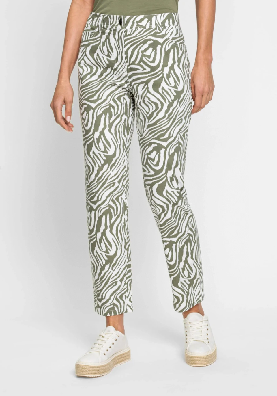 

Fashionable Zebra Pattern 97 Cotton Comfortable Breathable Mid-Waist Women's Casual Pants Street Style Simple Design Spring C...