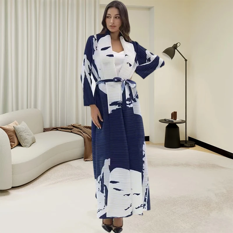 

Modern Abaya Pleated Women's Dresses Muslim Long Dresses Modest Prayer for Worship Scenes Loose Plus Size Elastic Long 55 Inches