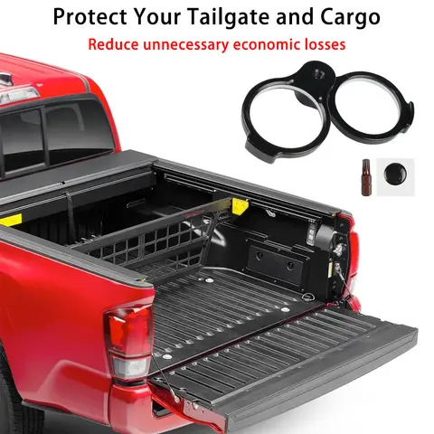 Toyota Tacoma 2005-2015 용 새로운 뒷문 도난 방지 잠금 장치 뒷문 잠금 장치 6061 T6 알루미늄 블랙 자동차 액세서리