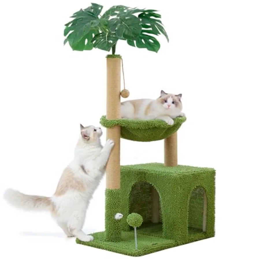 

Large Cat Tree for Indoor Cats 48inch Tall Multi-Functional Comfy Cat Bed with Scratching Post Cozy Hammock for Kittens and Adu