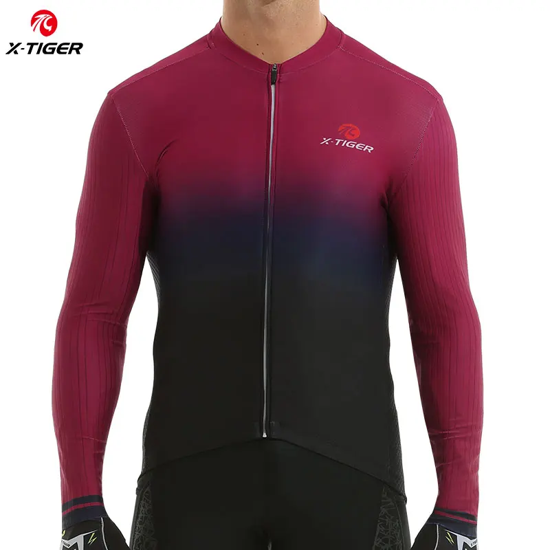 

X-TIGER Cycling Jerseys Long Sleeves Autumn Quality Men Bike Jersey Slim Fit Comfortable Bicycle Clothing Sports Training Shirt