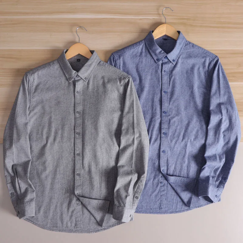 

Warm And Comfortable 00% Cotton Flannel irt for Men Casual Long Sve Cheered Point Collar Commute Sle Thiened Autu...