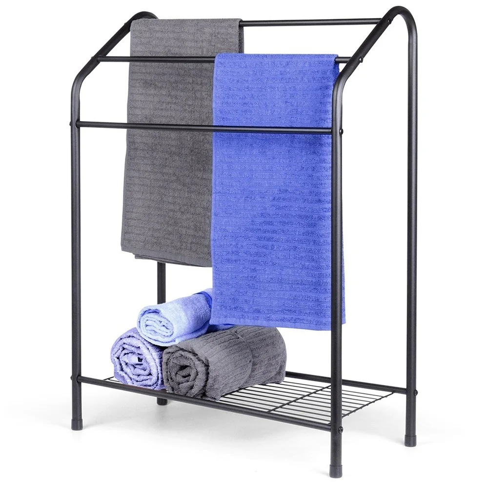 Handdoek Hanger Staande Metalen Zwart