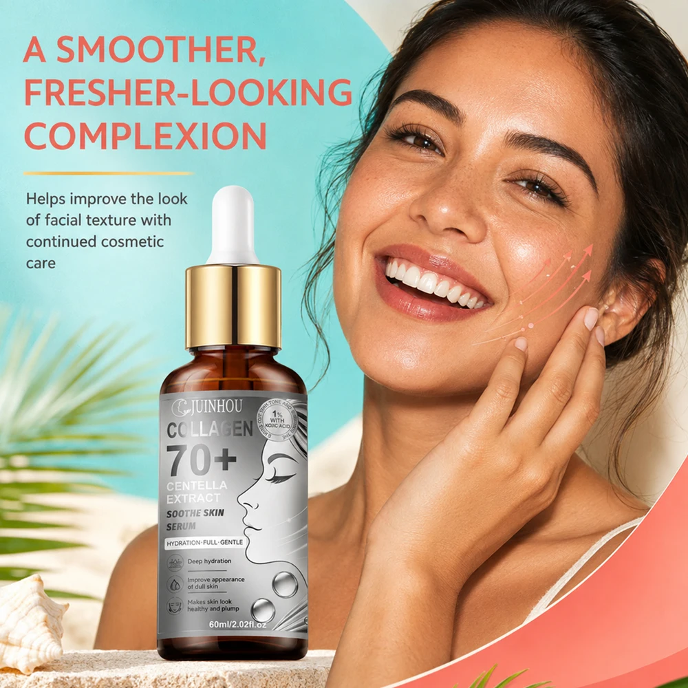JUINHOU Collagen Centella Facial Serum Lightweight Fast‑Absorbing Face Essence Daily Skin Care Hydrating Moisturize Smooth Skin