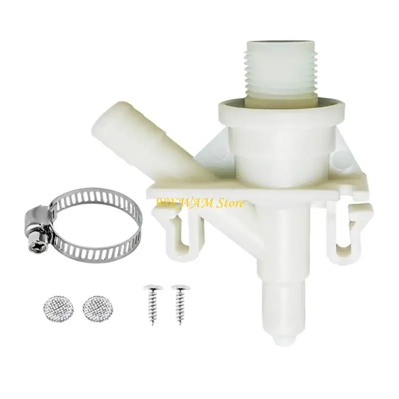 Toilet Water Valves 385311641 for Trailer Repair with Clamp and Filters 68UF