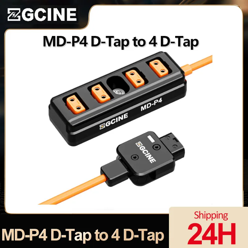 

ZGCINE MD-P4 D-Tap to 4 D-Tap One Point Four Splitter Adapter Cable Male D-Tap to 4-Port Female D-Tap Hub Splitter Adapter Power