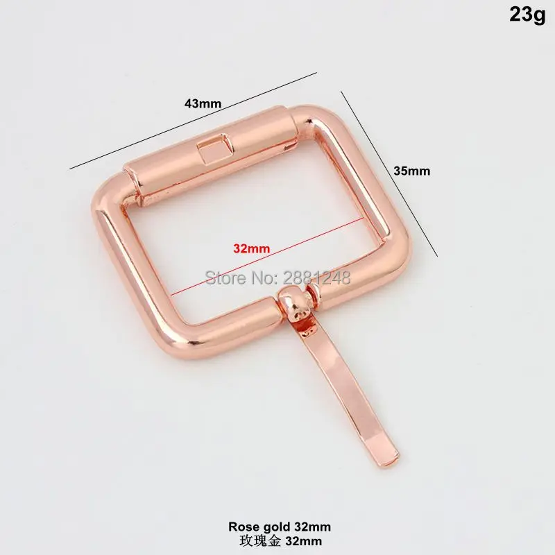 10-100pcs 16mm 20mm 26mm 32mm Rose gold metal leather bag strap silder pin buckle bags no turn buckle  Supplies Leather Hardware