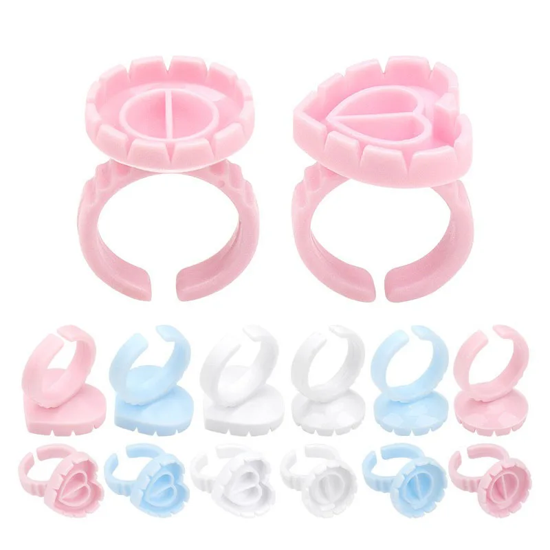 100 قطعة بالجملة المتاح رمش الغراء مروحة كأس خواتم لاش لوازم حامل الحاويات الصباغ رمش تمديد أدوات JJMGJ01