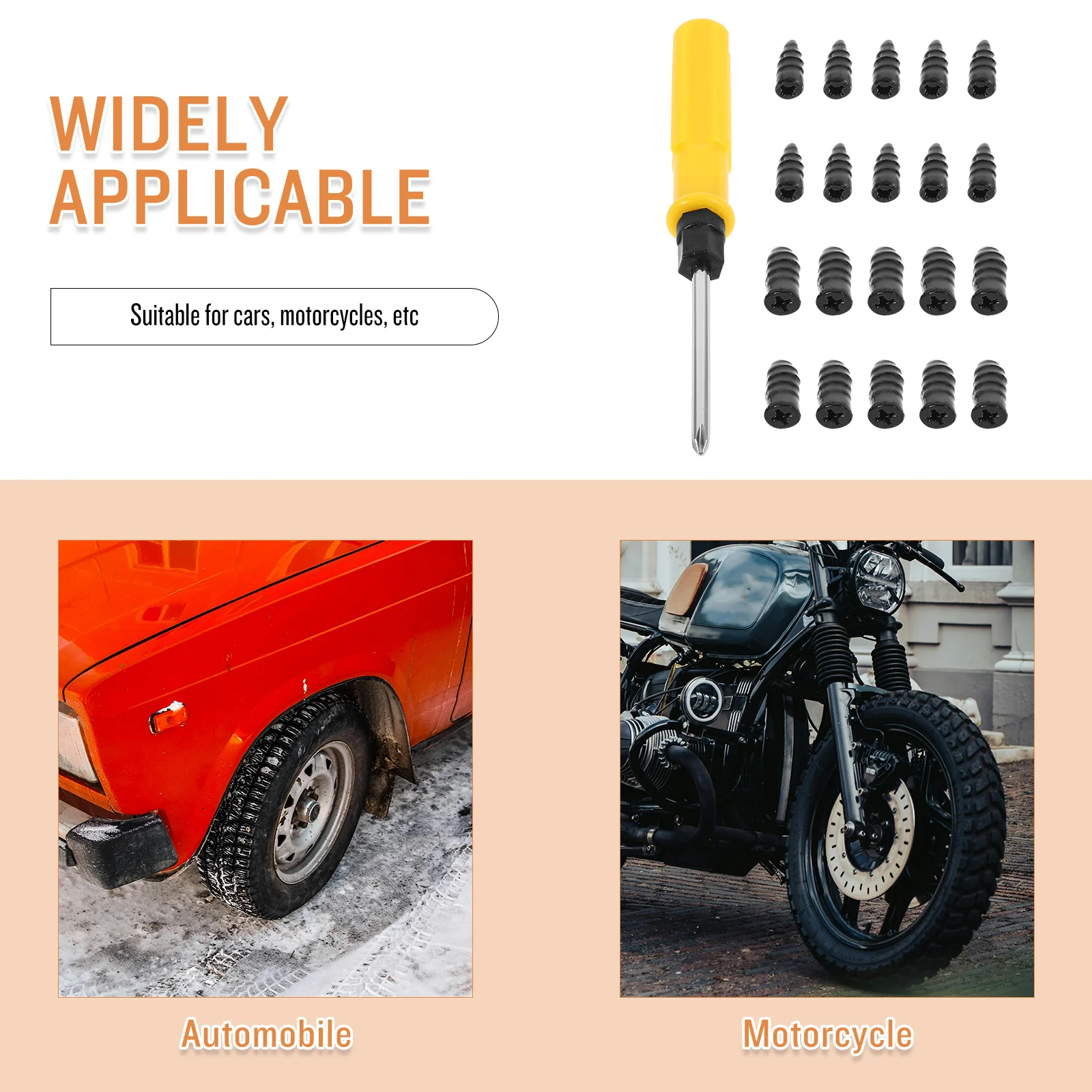 

1Set Tire Repairing Rubber Screw Nails Plug Kit Durable Vacuum Tire Repair Tool for Bike Motorcycle Use