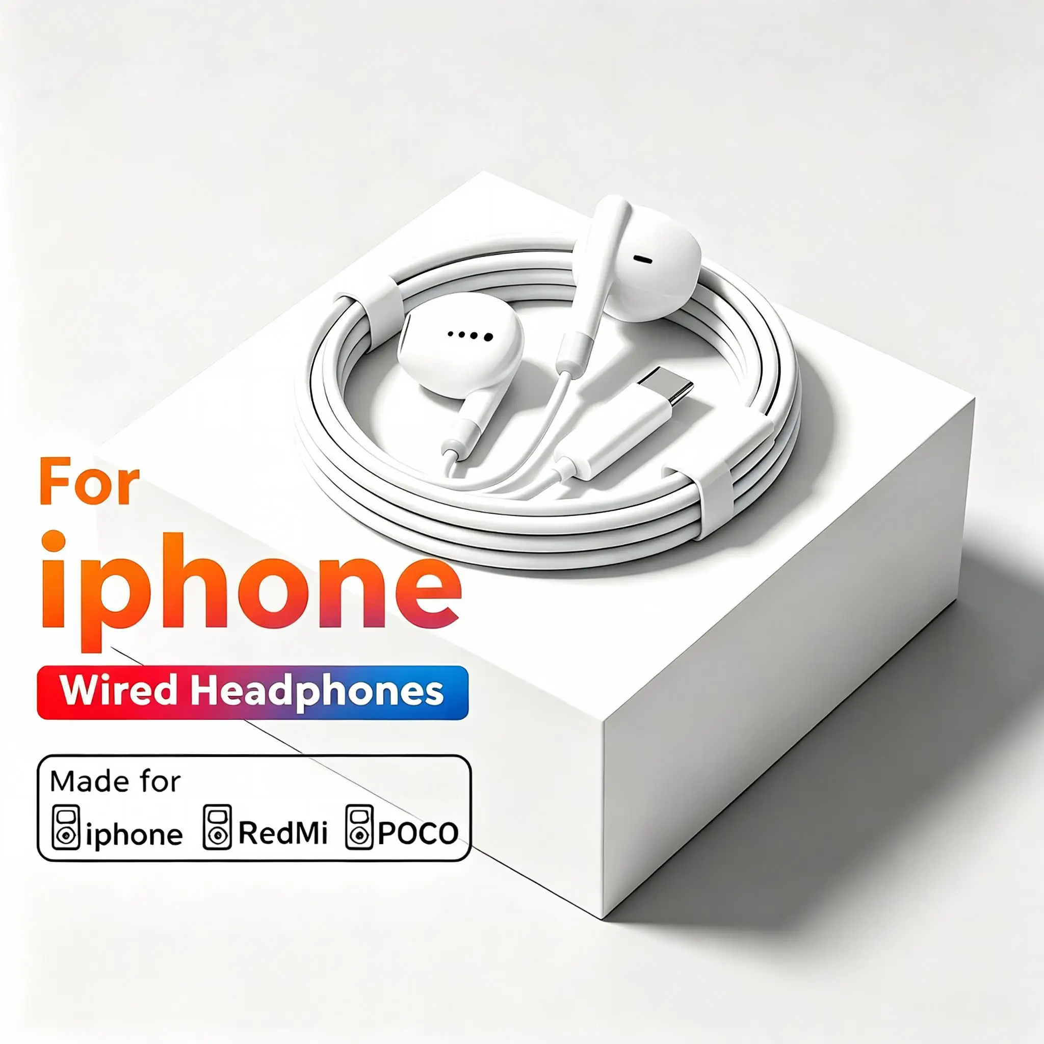 Original In-Ear Headphones For iPad iPhone 15 17 14 13 12 11 16 Pro Max Plus Type C Wired Earphones Laptops Tablet Earbuds