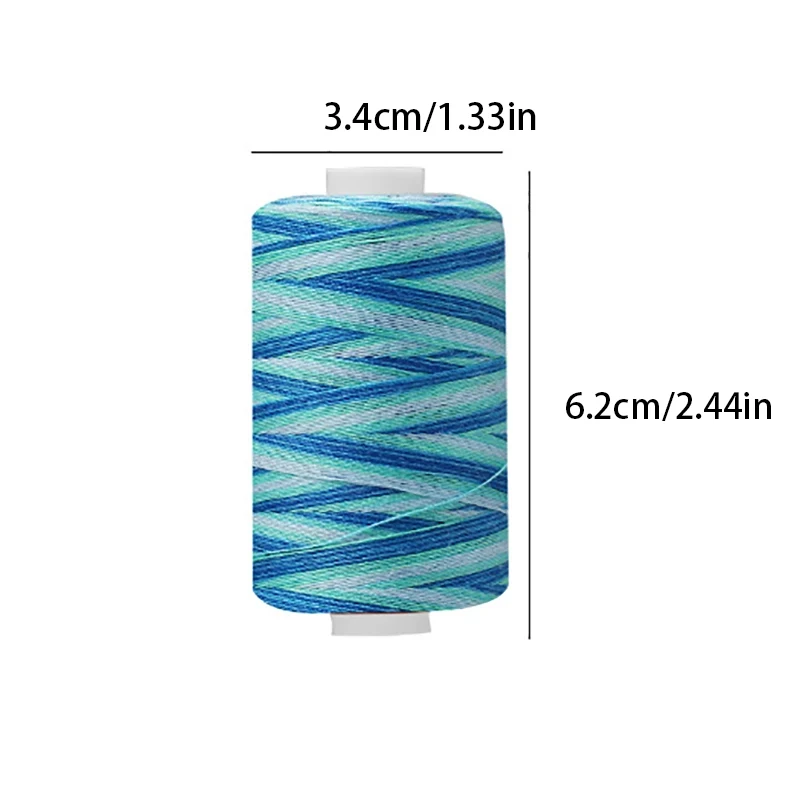 1000Yards Rainbow Polyester Sewing Thread Polyester Thread Hand Stitch Section-Dyed For Needlework&Machine Sewing