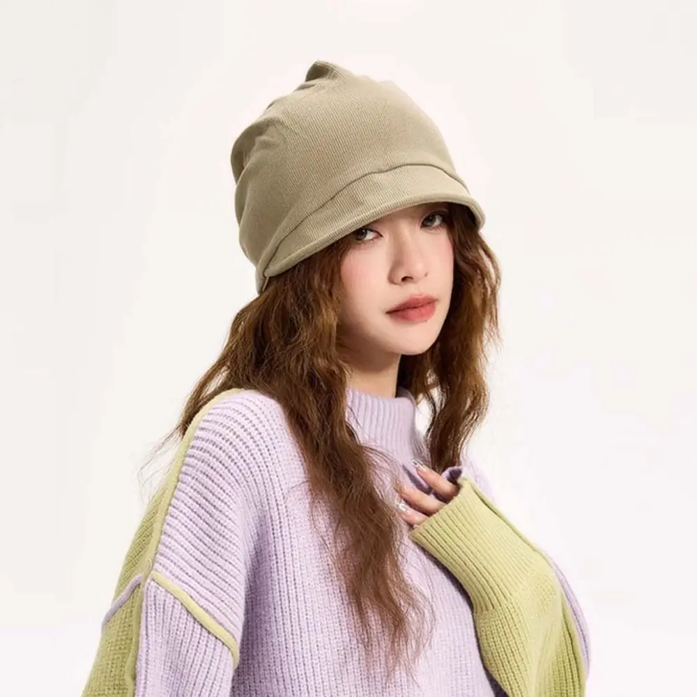 Chemo Cap Effen Kleur Beanie Hoed Gehoorbescherming Warm Houden Slouchy Baggy Caps Dikker Katoenen Skull Cap Unisex