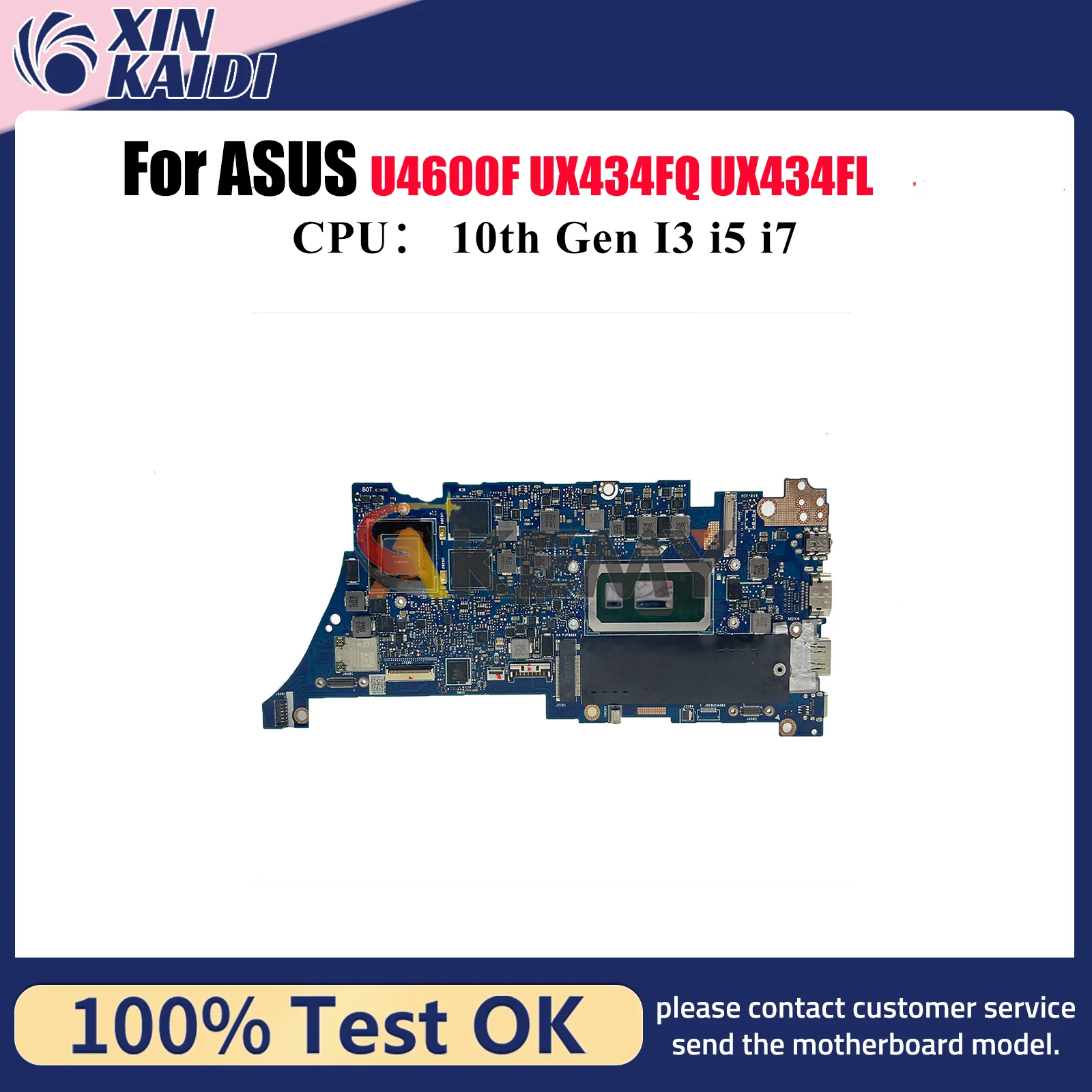 Placa base para ordenador portátil UX434FQ para ASUS ZenBook U4600F UX434F UX434FL placa base para portátil con 10. a generación I3 i5 i7 100% pruebas OK stk