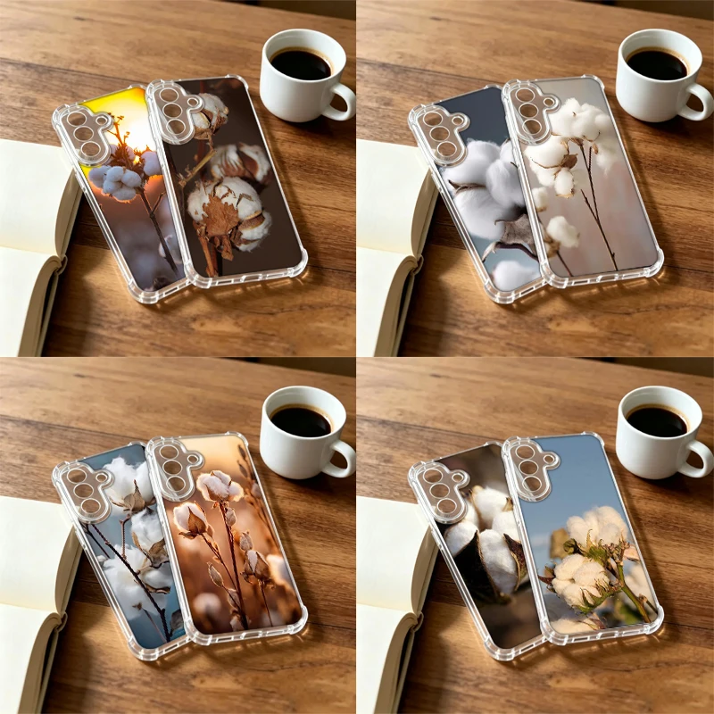 Harvested Cotton Phone Case For Samsung A57 A37 A27 A17 A16 A26 A36 A56 A55 A35 A25 A15 Galaxy A05S A06 A07 A50 A51 A30 A31 A20S