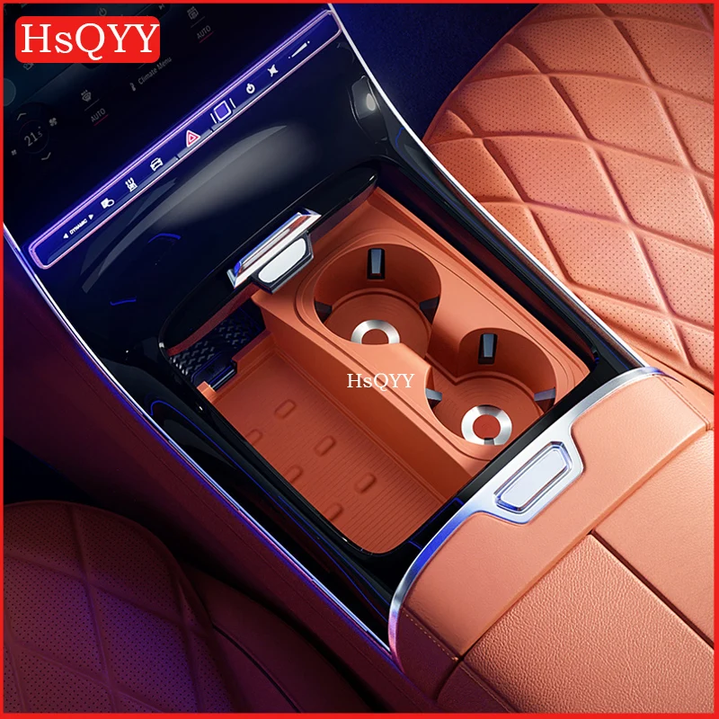 Do Mercedes Benz S Class W223 S400 S450 S500 Central Control Water Cup Antypoślizgowa silikonowa podkładka ochronna Akcesoria wewnętrzne