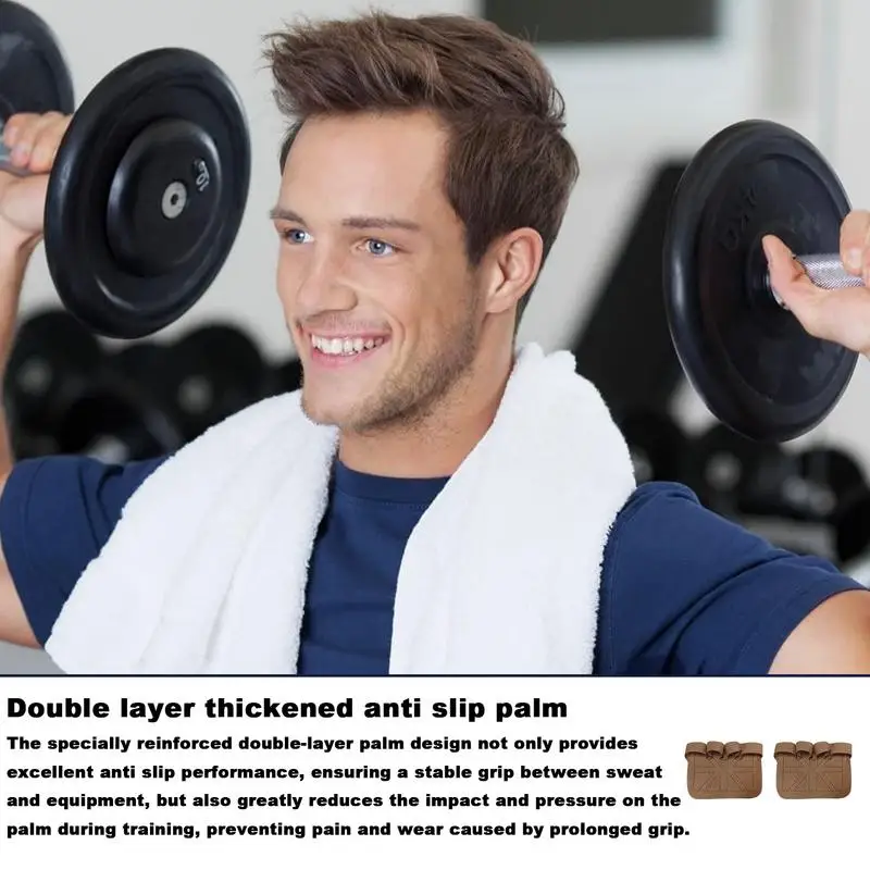 

Weightlifting Gloves For Men 2pcs Non-Slip Weight Grip Pads Half Palm 4 Finger Breathable Gym Grips For Exercise Bodybuilding